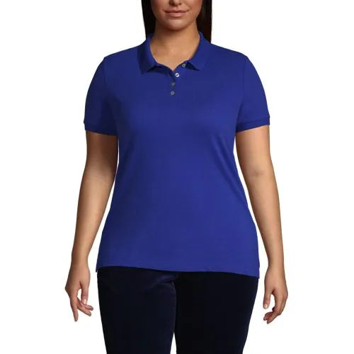 Women's Banded Short Sleeve Fem Fit Mesh Polo
