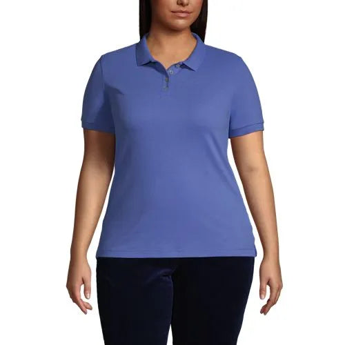 Women's Banded Short Sleeve Fem Fit Mesh Polo