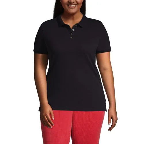 Women's Banded Short Sleeve Fem Fit Mesh Polo