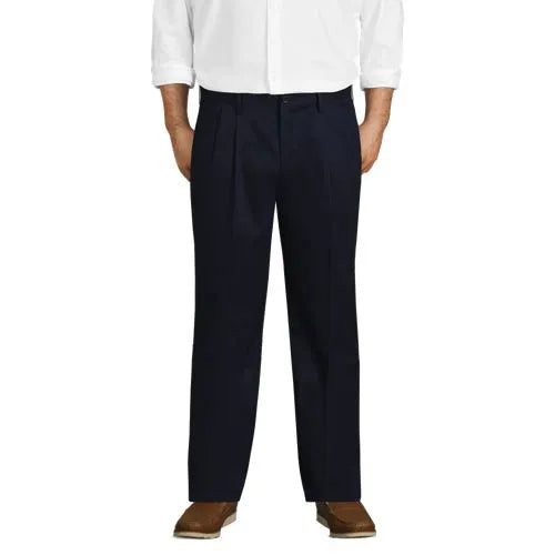Men's No Iron Traditional Fit Pleated Front Chino Pant