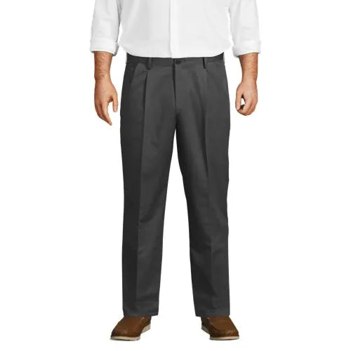 Men's No Iron Traditional Fit Pleated Front Chino Pant