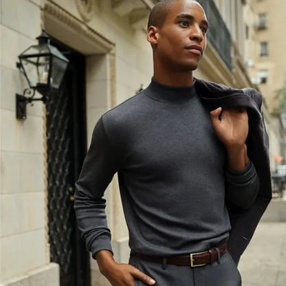 Men's Cotton Supima Mock Turtleneck