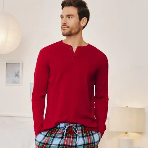 Men's Knit Rib Pajama Henley