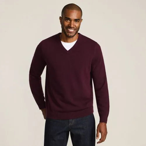 Men's Fine Gauge Cashmere V-neck Sweater