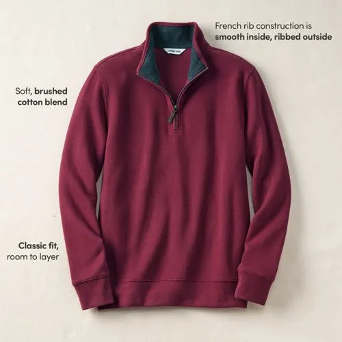 Bedford Rib Quarter Zip Pullover Sweater