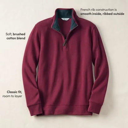 Bedford Rib Quarter Zip Pullover Sweater