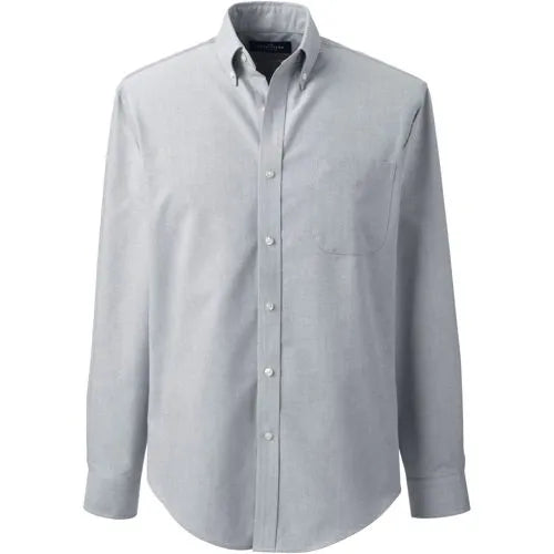 School Uniform Men's Tailored Fit Long Sleeve Buttondown Oxford Dress Shirt