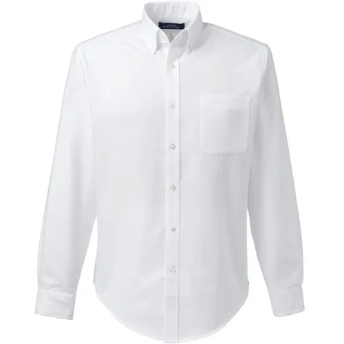 School Uniform Men's Tailored Fit Long Sleeve Buttondown Oxford Dress Shirt