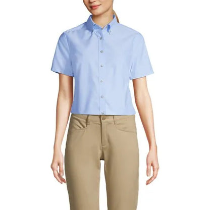 School Uniform Girls Short Sleeve Oxford Dress Shirt