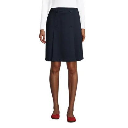 School Uniform Girls Ponte Button Front Skort Above the Knee