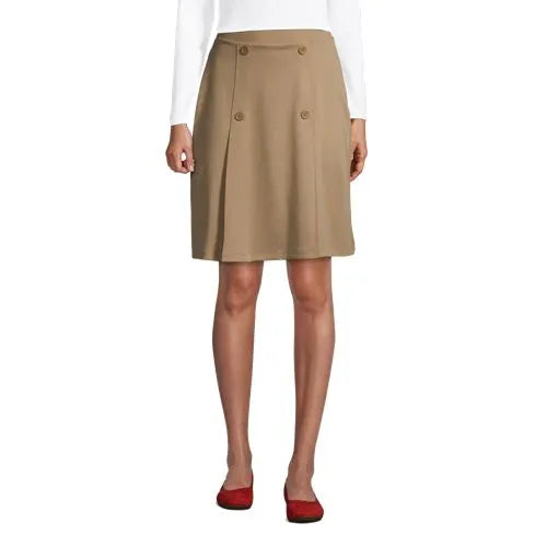 School Uniform Girls Ponte Button Front Skort Above the Knee