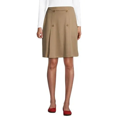 Women's Ponte Button Front Skort Above the Knee