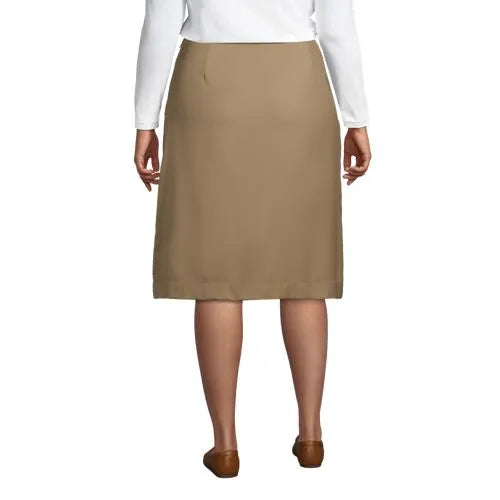 Women's Solid A-line Skirt Below the Knee