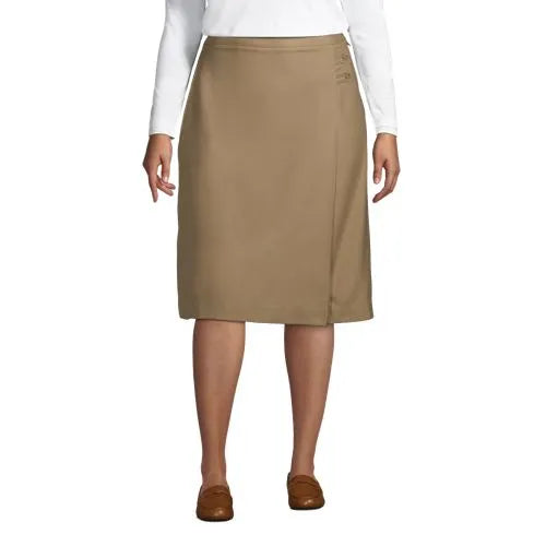 Women's Solid A-line Skirt Below the Knee