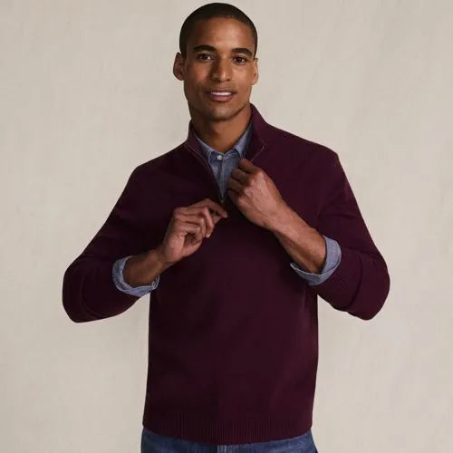 Men's Fine Gauge Cashmere Quarter Zip
