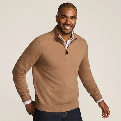 Men's Fine Gauge Cashmere Quarter Zip