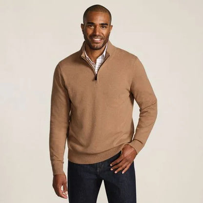 Men's Fine Gauge Cashmere Quarter Zip