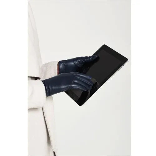 Women's EZ Touch Screen Cashmere Lined Leather Gloves