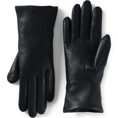 Women's EZ Touch Screen Cashmere Lined Leather Gloves