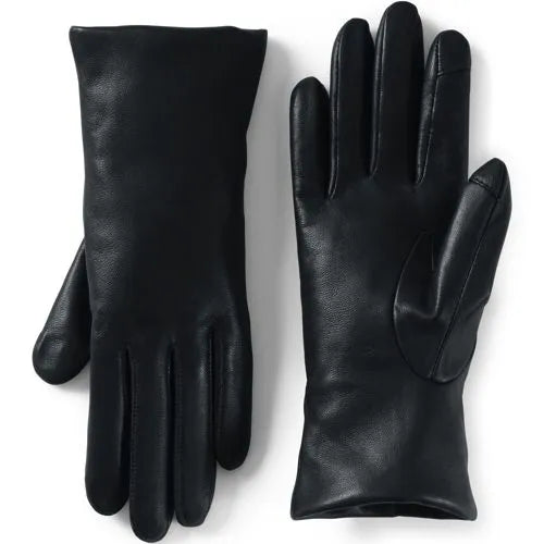 Women's EZ Touch Screen Cashmere Lined Leather Gloves