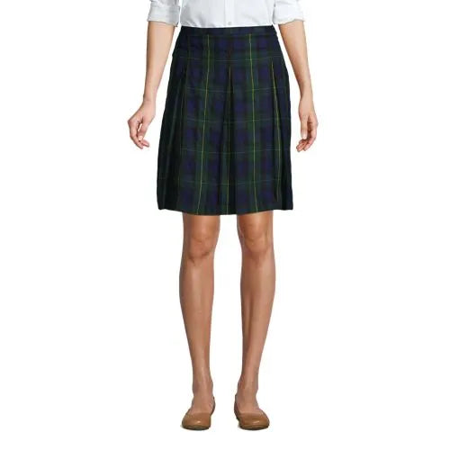 School Uniform Girls Plaid Box Pleat Skirt Top of the Knee