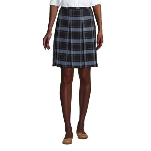 Women's Plaid Box Pleat Skirt Top of the Knee