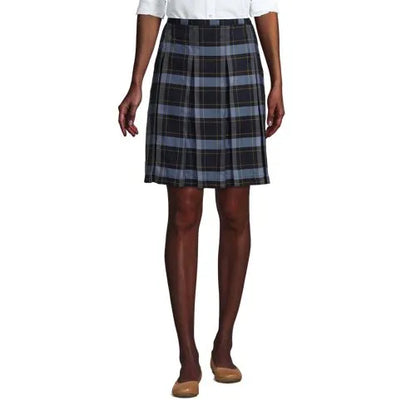 Women's Plaid Box Pleat Skirt Top of the Knee