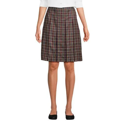 Women's Plaid Box Pleat Skirt Top of the Knee