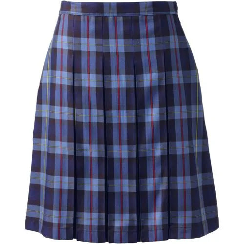School Uniform Girls Plaid Box Pleat Skirt Top of the Knee