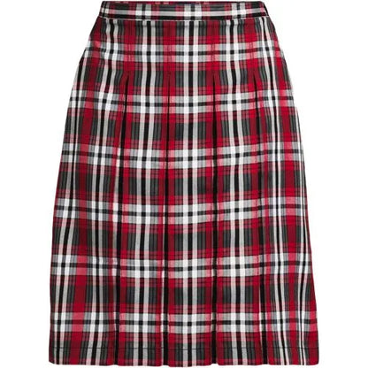 School Uniform Girls Plaid Box Pleat Skirt Top of the Knee