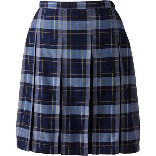 Women's Plaid Box Pleat Skirt Top of the Knee