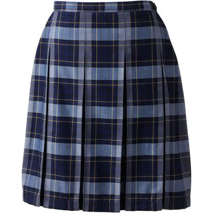 Women's Plaid Box Pleat Skirt Top of the Knee