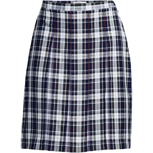 Women's Plaid Box Pleat Skirt Top of the Knee