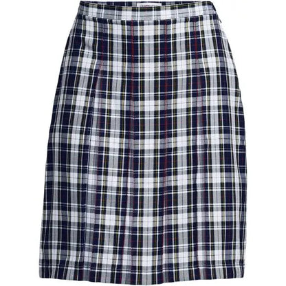Women's Plaid Box Pleat Skirt Top of the Knee