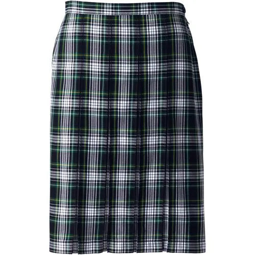 Women's Plaid Box Pleat Skirt Top of the Knee