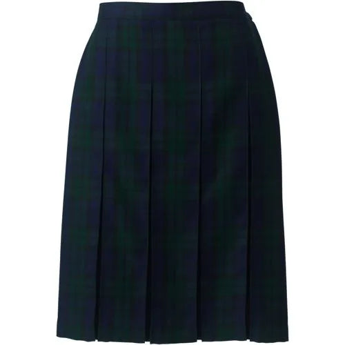 School Uniform Girls Plaid Box Pleat Skirt Top of the Knee