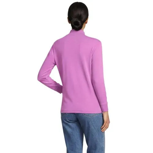 Women's Relaxed Cotton Long Sleeve Mock Turtleneck