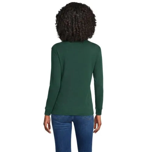 Women's Relaxed Cotton Long Sleeve Mock Turtleneck