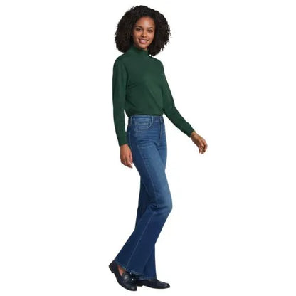 Women's Relaxed Cotton Long Sleeve Mock Turtleneck