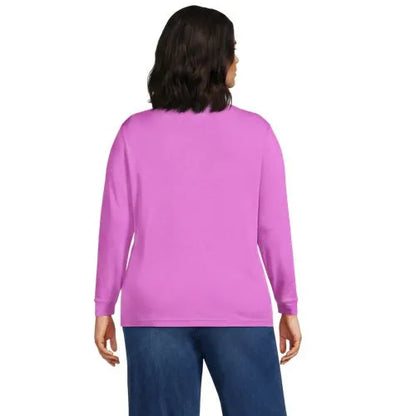 Women's Relaxed Cotton Long Sleeve Mock Turtleneck
