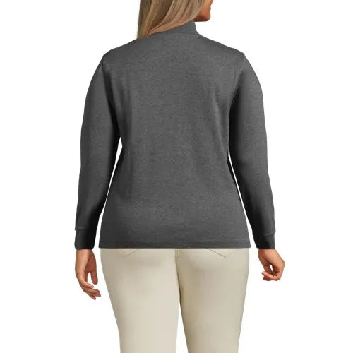 Women's Relaxed Cotton Long Sleeve Mock Turtleneck