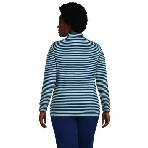 Women's Relaxed Cotton Long Sleeve Mock Turtleneck