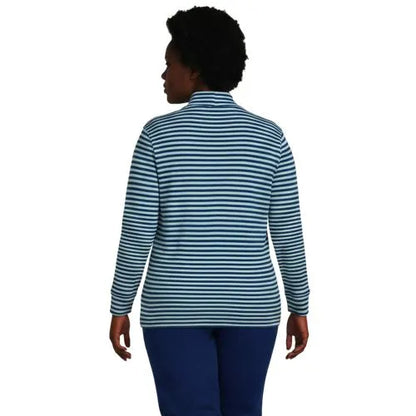 Women's Relaxed Cotton Long Sleeve Mock Turtleneck