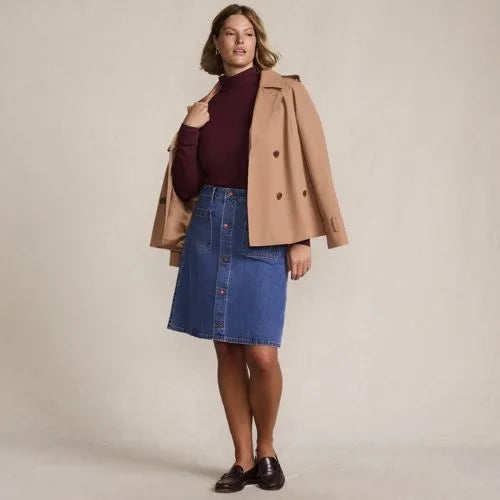 Women's Relaxed Cotton Long Sleeve Mock Turtleneck