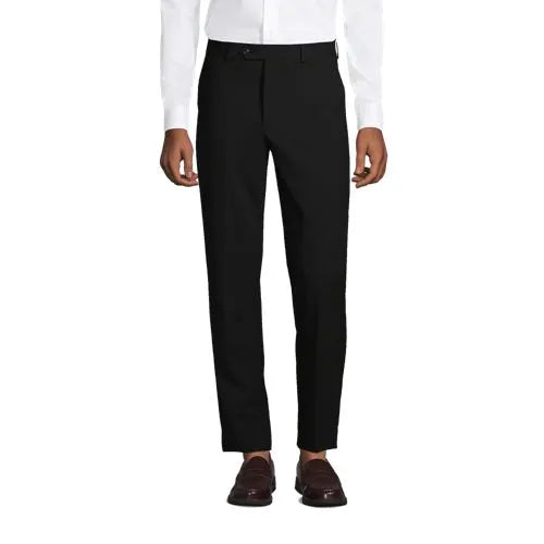 School Uniform Men's Washable Wool Tailored Plain Front Trousers