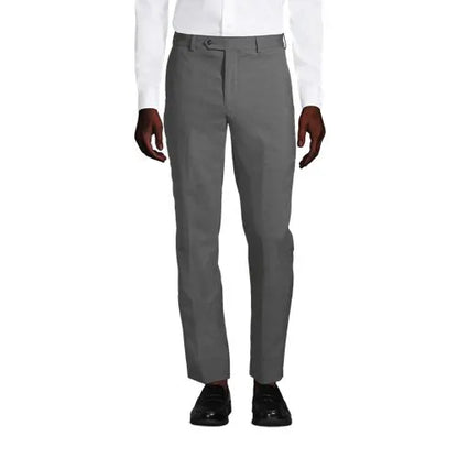 School Uniform Men's Washable Wool Tailored Plain Front Trousers