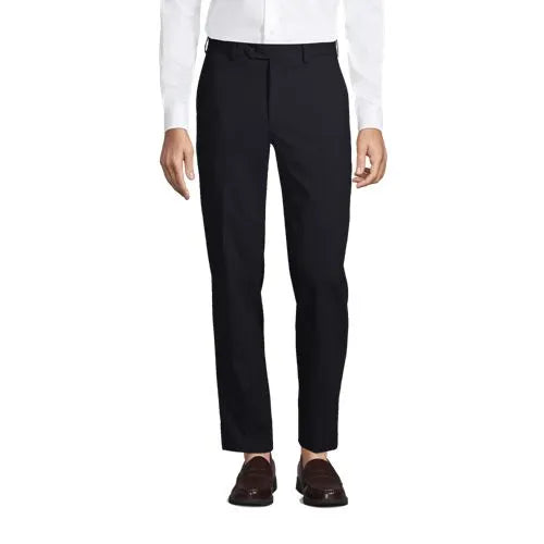School Uniform Men's Washable Wool Tailored Plain Front Trousers