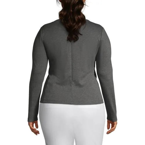 School Uniform Women's Cotton Polyester Zip Crew Cardigan