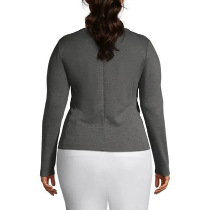 School Uniform Women's Cotton Polyester Zip Crew Cardigan