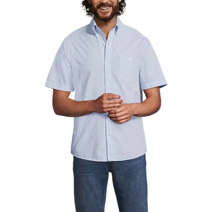Men's Short Sleeve Seersucker Shirt